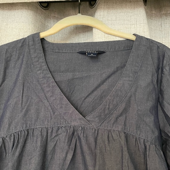 Dark Chambray Denim Blouse - Picture 4 of 6